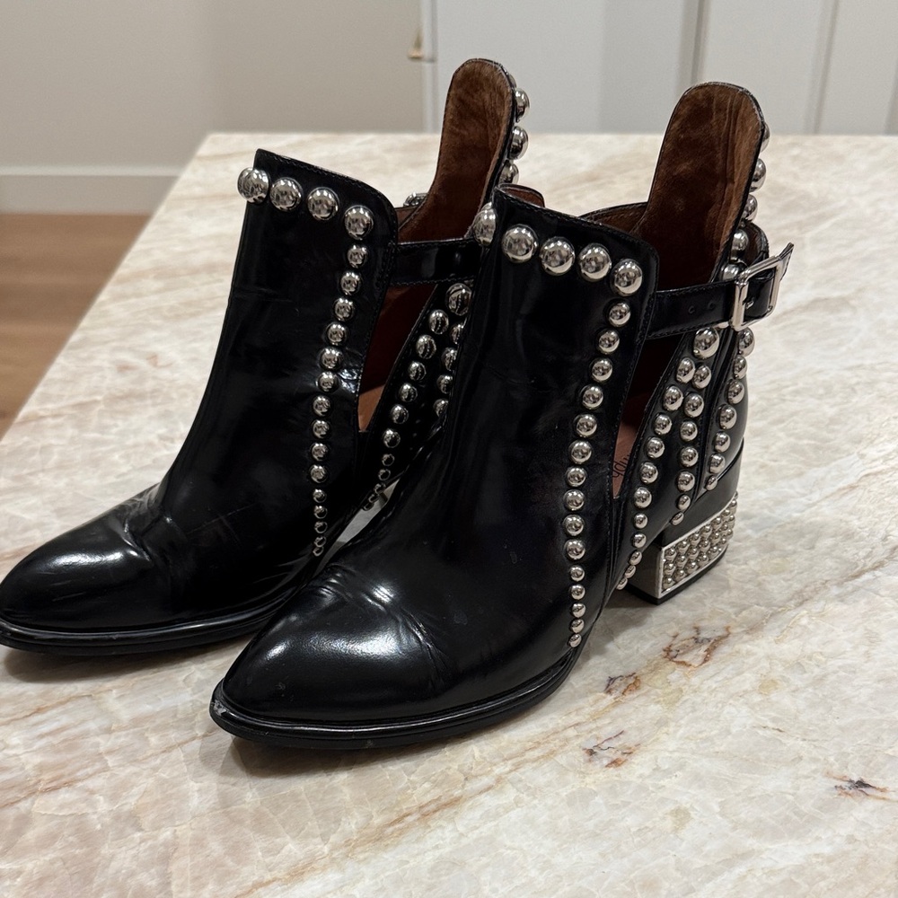 Jeffrey Campbell Black Studded Ankle Booties